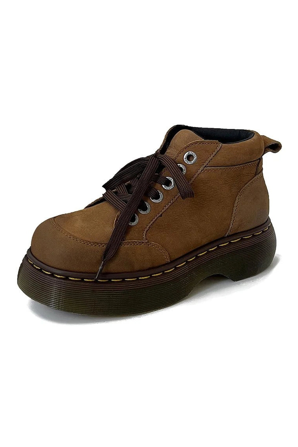 New Style Trends - Retro Chunky Brown Leather Lace-Up Boots - Outfit Ideas