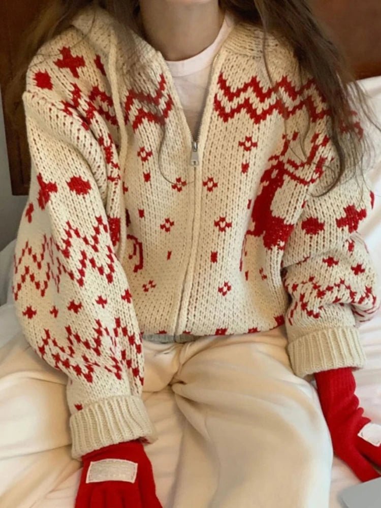 New Style Trends - Retro Cozy Nordic Zip Cardigan - Outfit Ideas