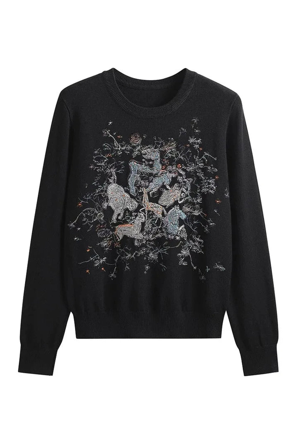 New Style Trends - Retro Embroidery Knit Pullover - Outfit Ideas