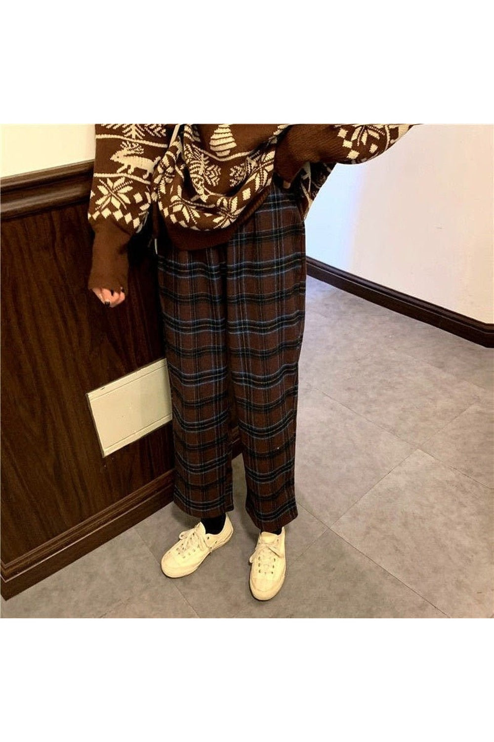 New Style Trends - Retro Fleece Plaid Pants - Outfit Ideas