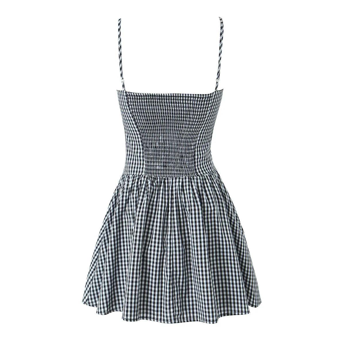 New Style Trends - Retro Gingham Lace Button Dress - Outfit Ideas