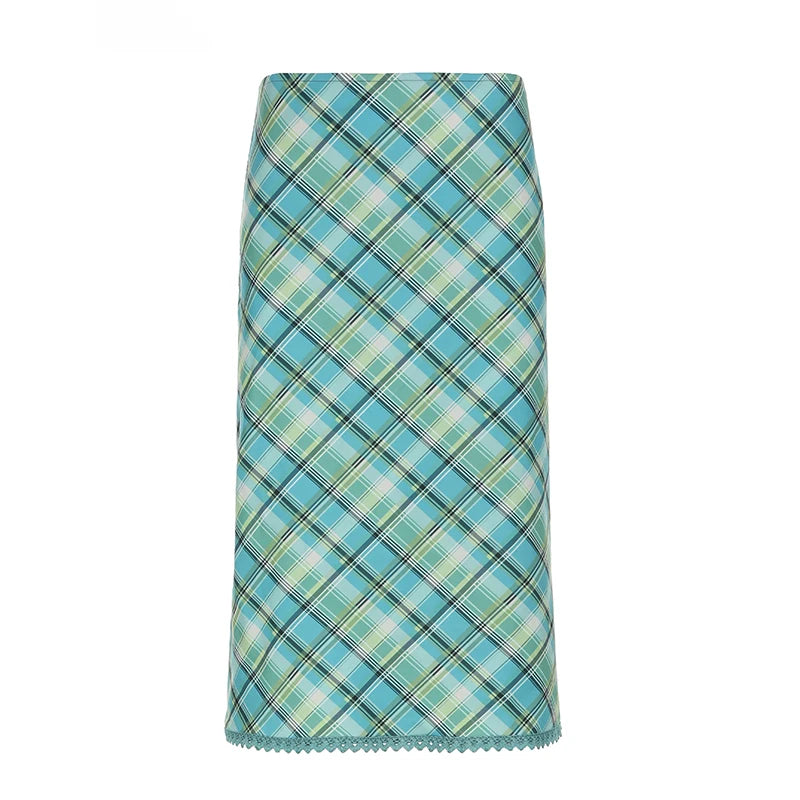 New Style Trends - Retro Plaid Slip Skirt - Outfit Ideas