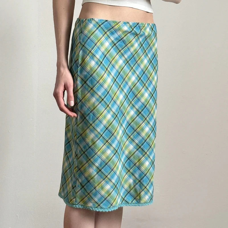 New Style Trends - Retro Plaid Slip Skirt - Outfit Ideas