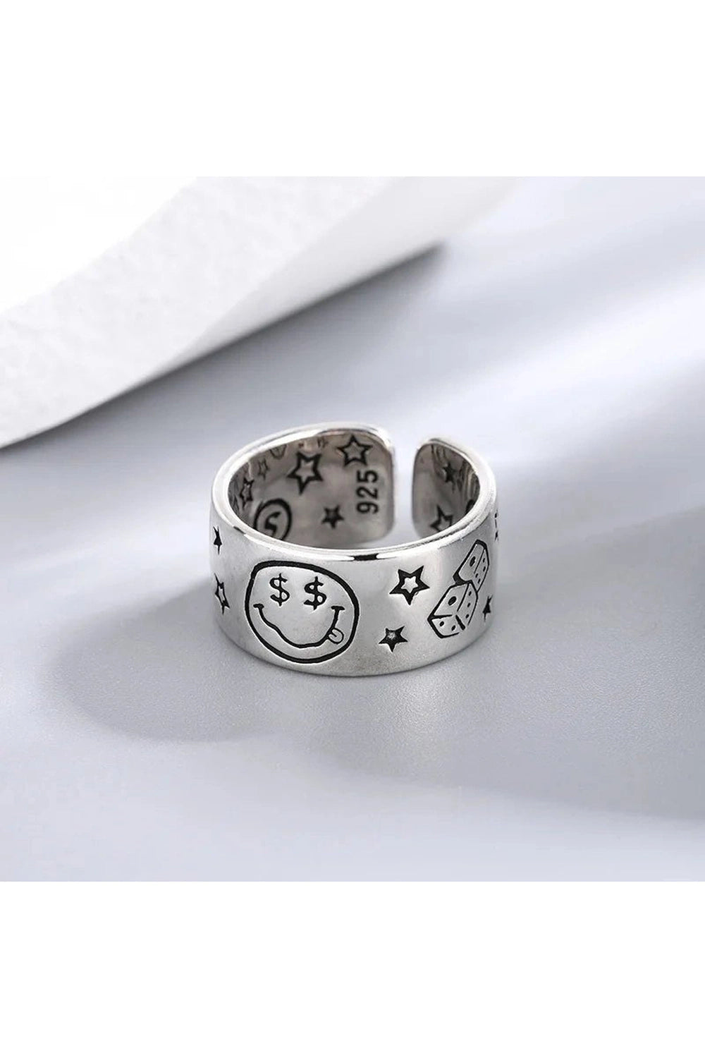 New Style Trends - Retro Poker Dice Smile Ring - Outfit Ideas