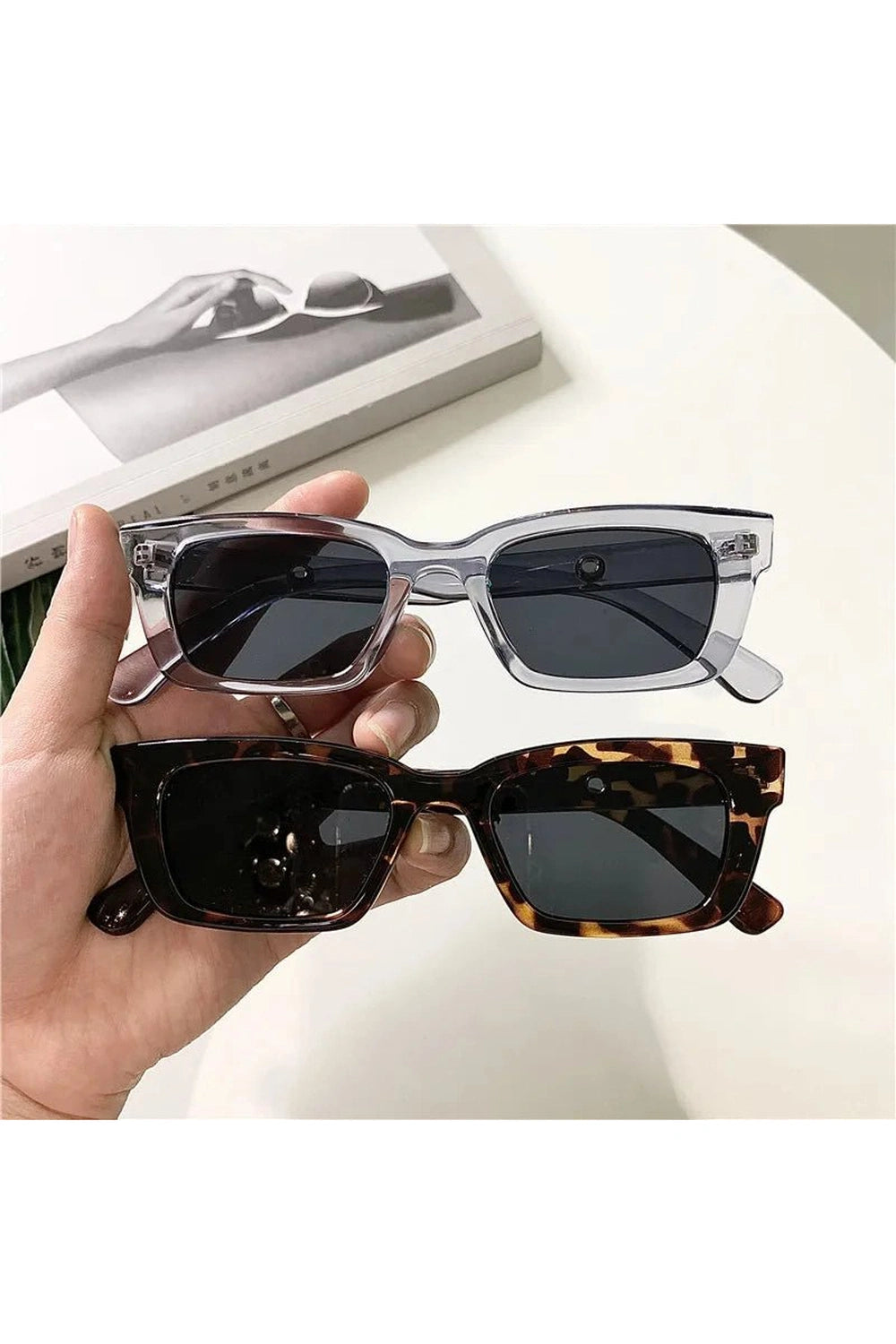 New Style Trends - Retro Rectangle Sunglasses - Outfit Ideas