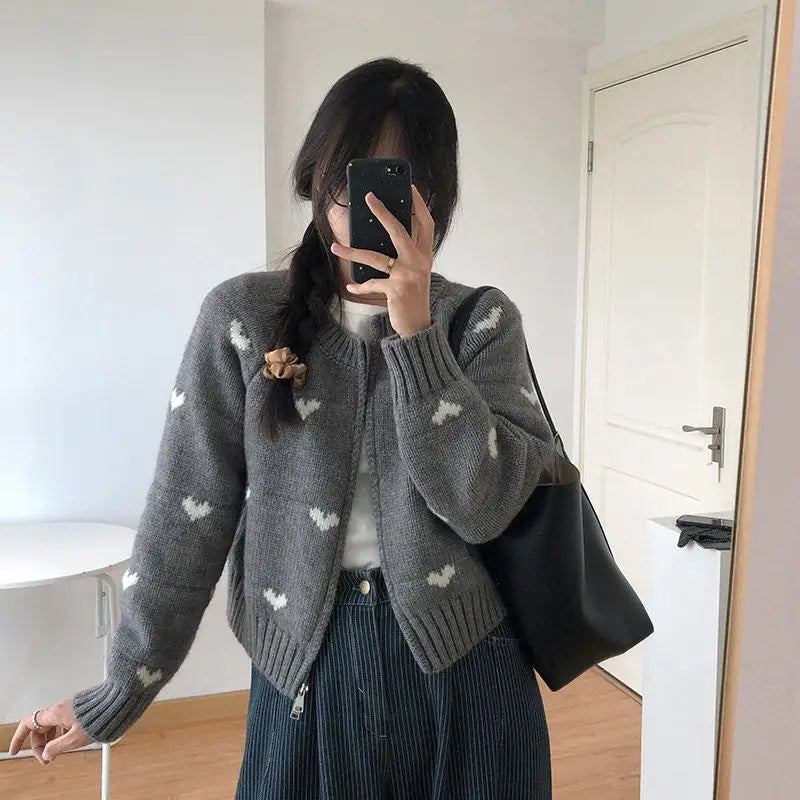 New Style Trends - Retro Soft Heart Dot Cardigan - Outfit Ideas