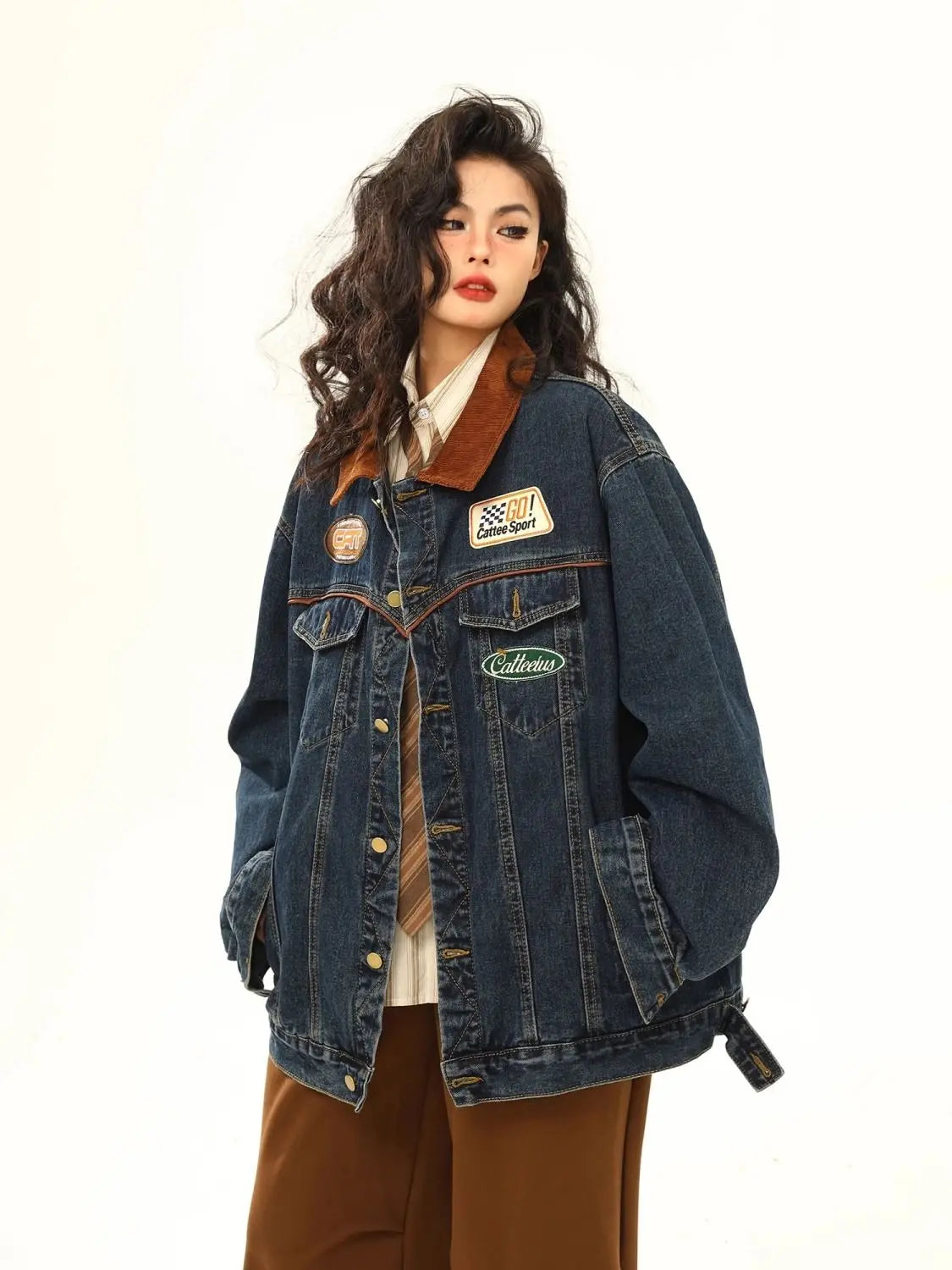 New Style Trends - Retro Varsity Denim Y2k Jacket - Outfit Ideas