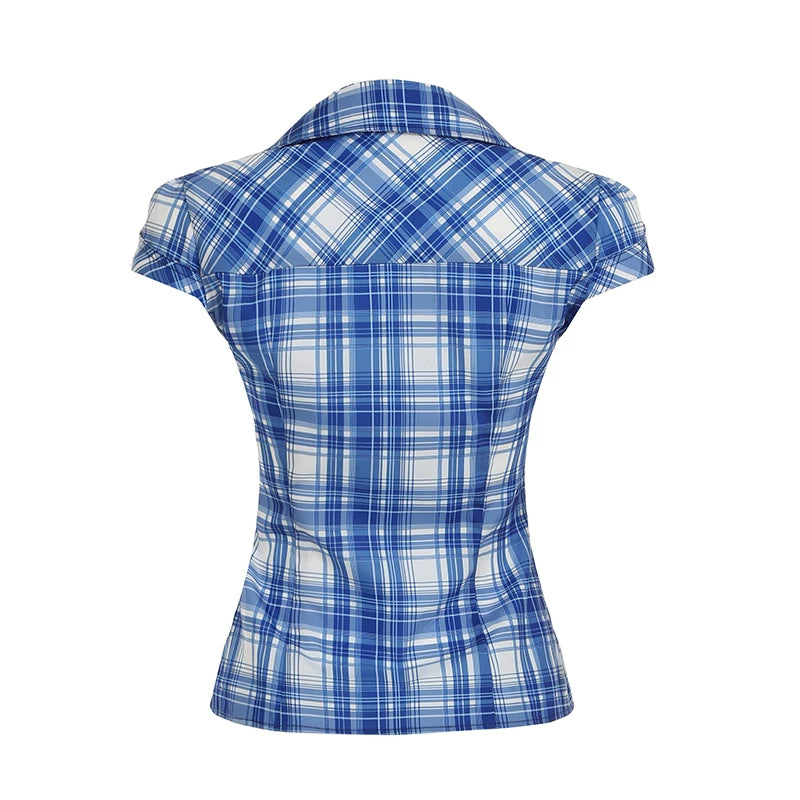New Style Trends - Retro Y2K Check Babe Shirt - Outfit Ideas