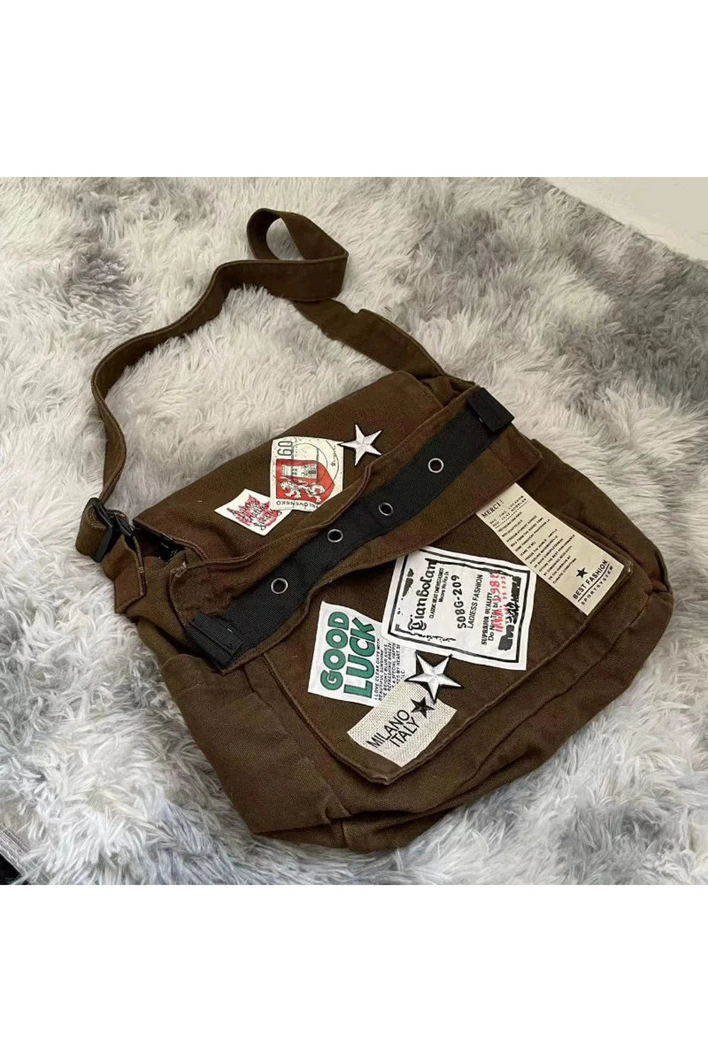 New Style Trends - Retro Y2K Messenger Canvas Women's Bag - Outfit Ideas