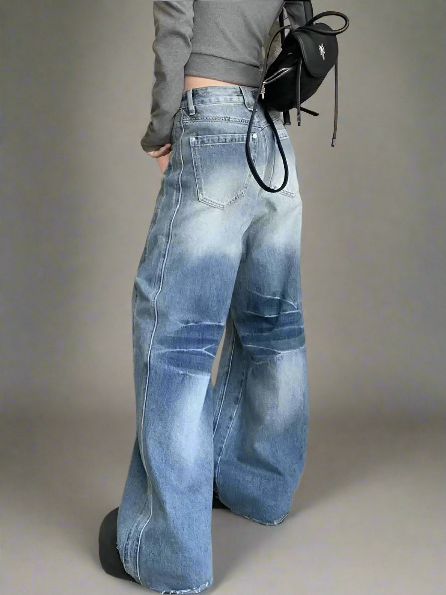 New Style Trends - Retro Y2k Washed Wide-Leg Jeans - Outfit Ideas