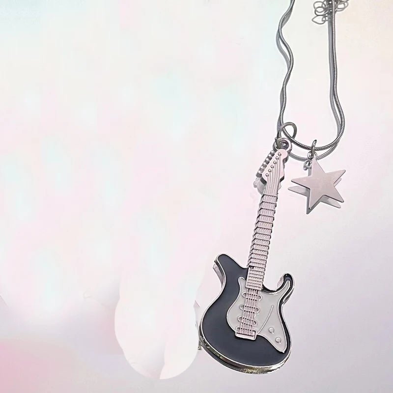 New Style Trends - Rockstar Dream Guitar Y2k Necklace - Outfit Ideas
