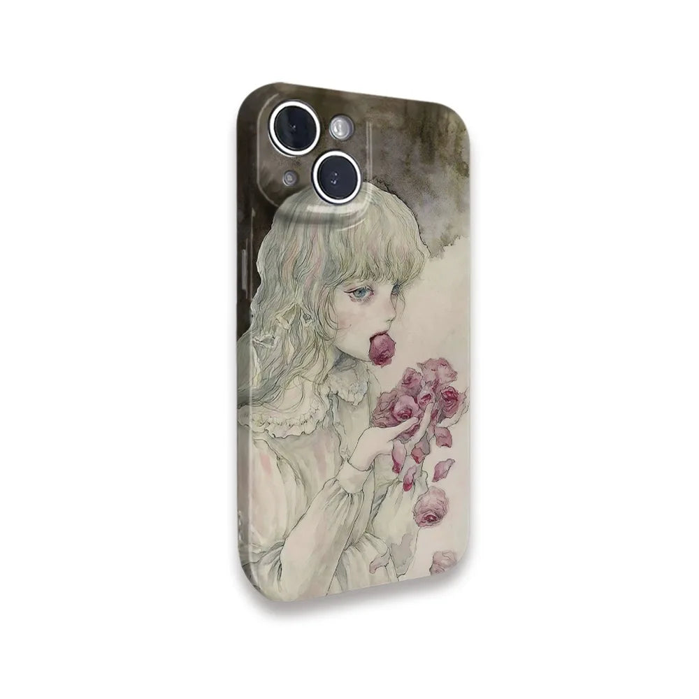 New Style Trends - Rose-Eating Girl iPhone Case - Outfit Ideas