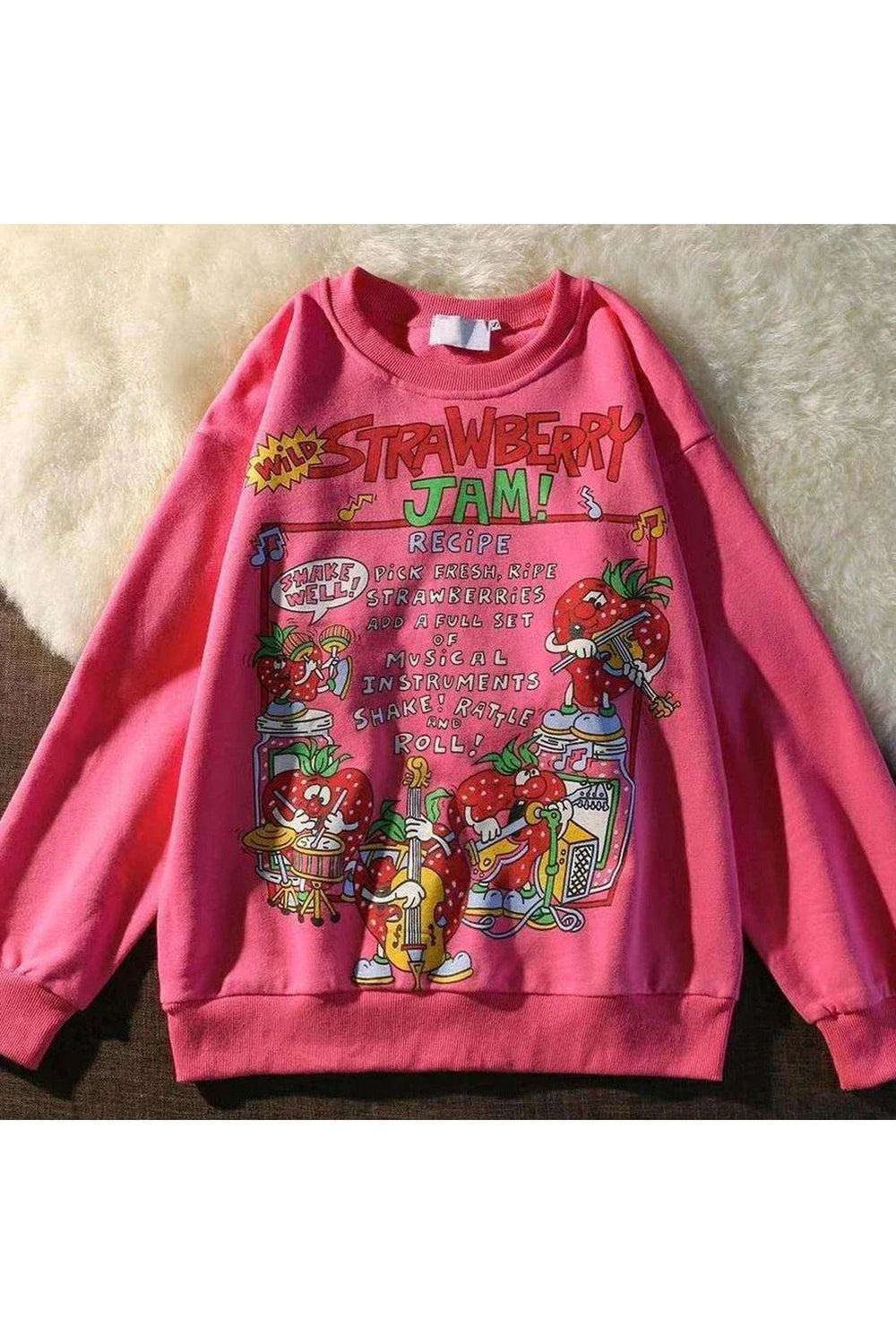 New Style Trends - Rose Red Cartoon Sweatshirt - Outfit Ideas
