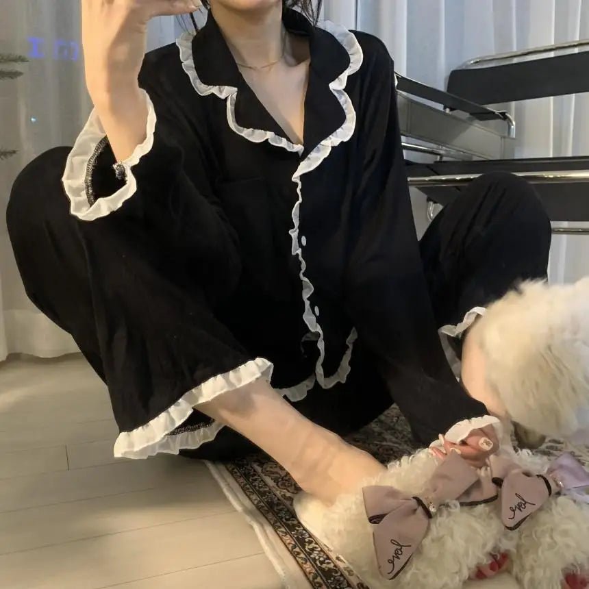 New Style Trends - Ruffled Retro Lounge Pajamas - Outfit Ideas