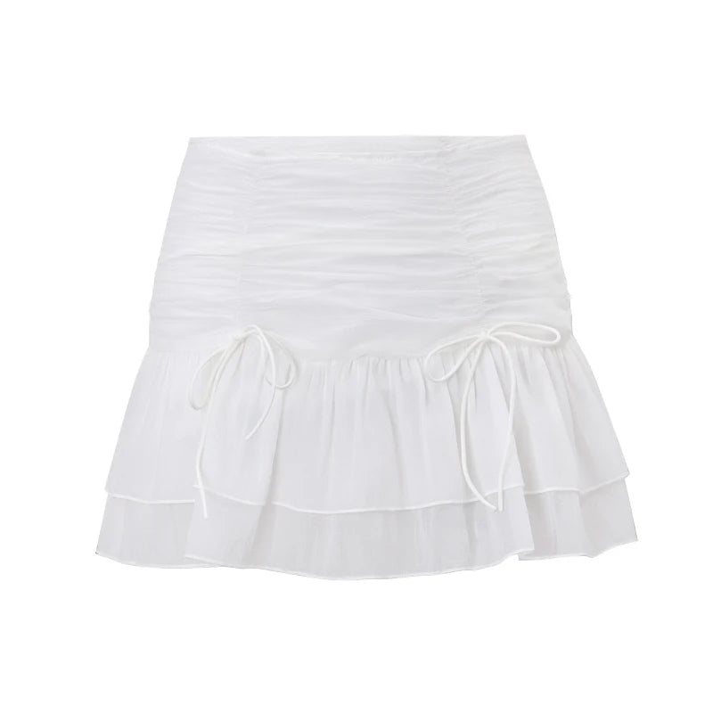 New Style Trends - Sheer Ruched Coquette Skirt - Outfit Ideas