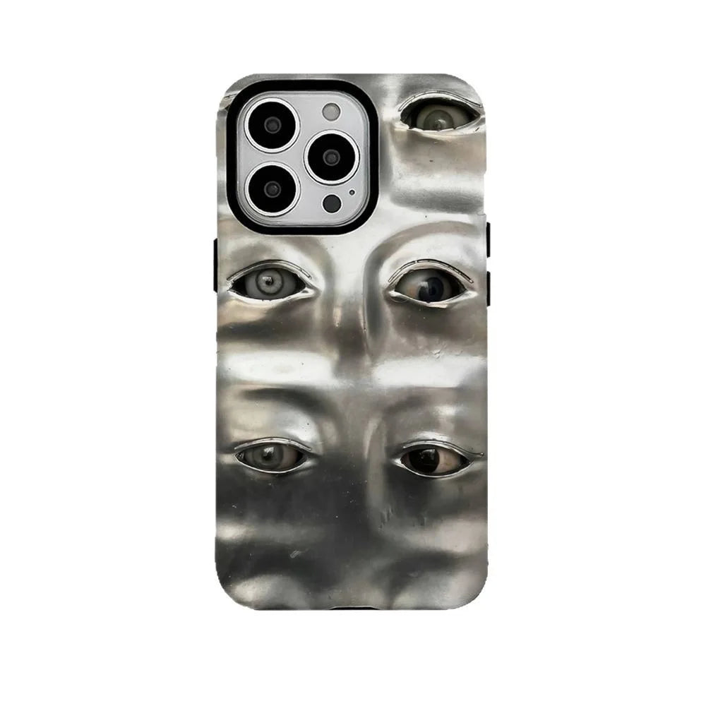 New Style Trends - Silver Sculpted Eyes iPhone Case - Outfit Ideas