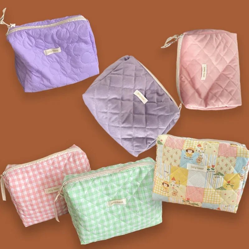 New Style Trends - Soft Checkered Coquette Makeup Bag - Outfit Ideas