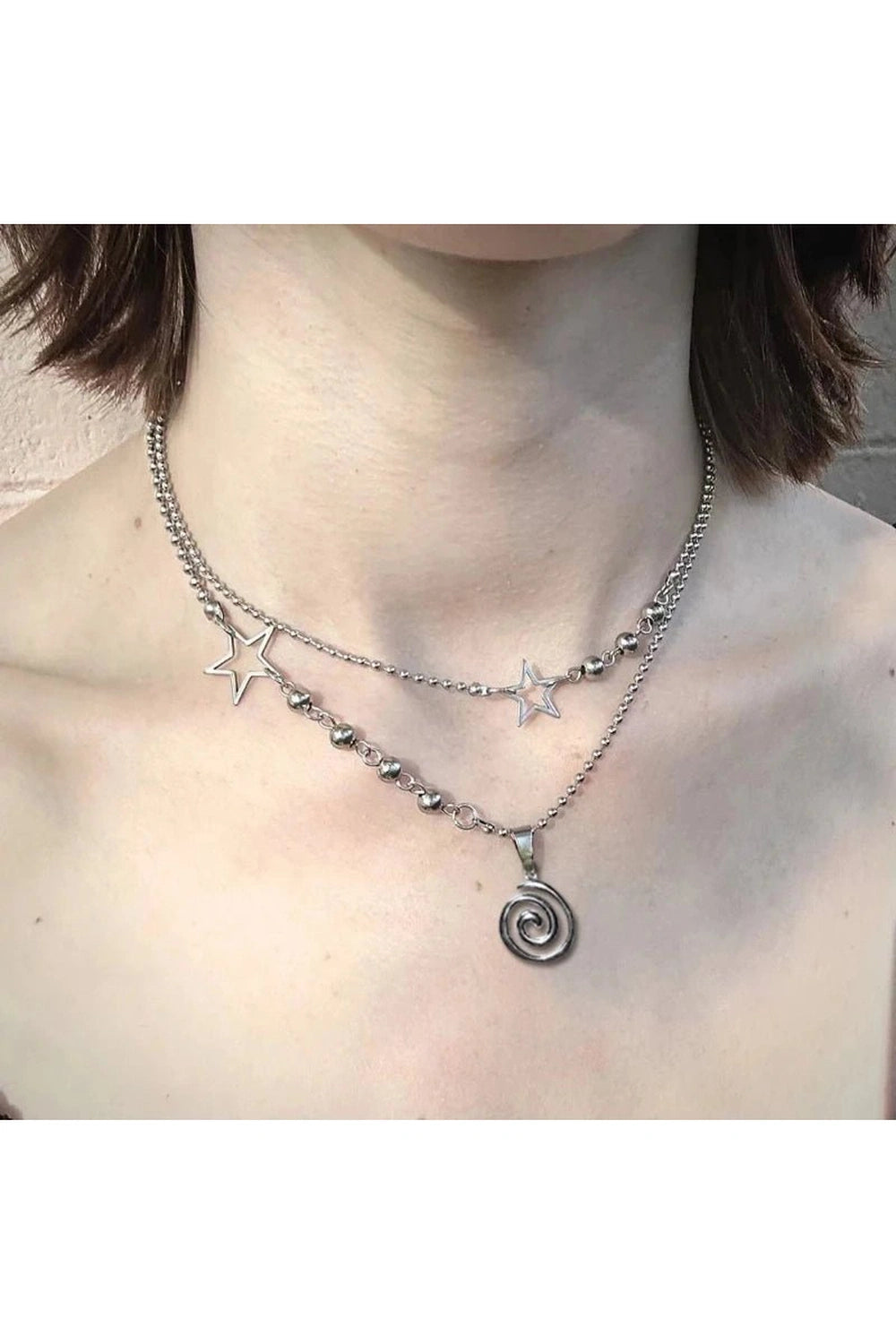 New Style Trends - Spiral Pendant Layered Choker - Outfit Ideas