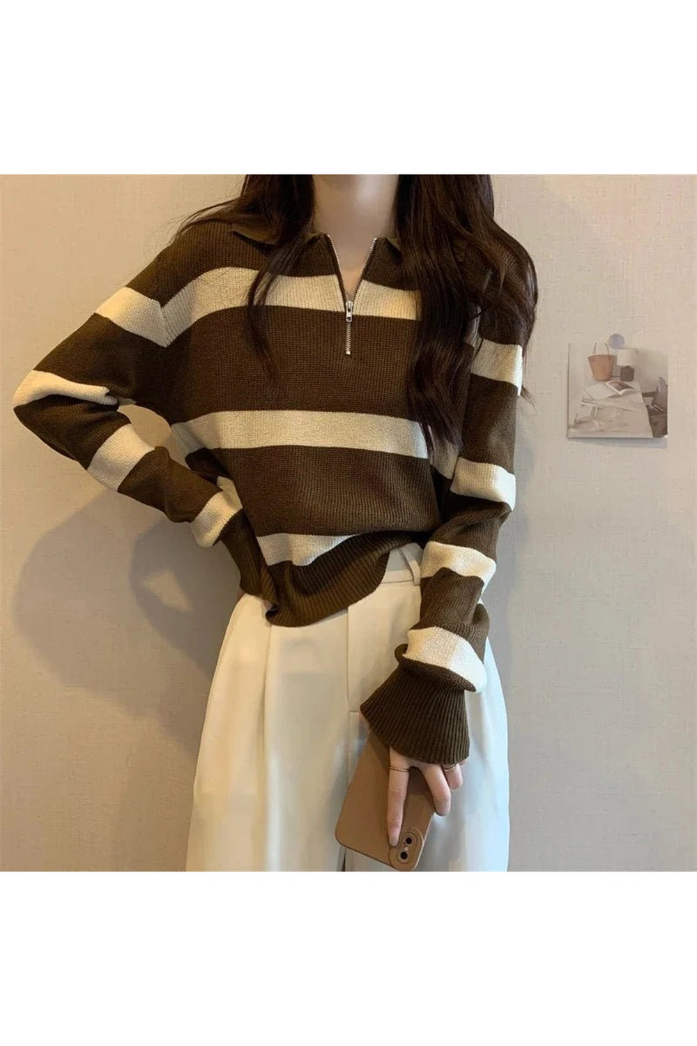 New Style Trends - Spring Striped Patchwork Knit Pullover - Outfit Ideas