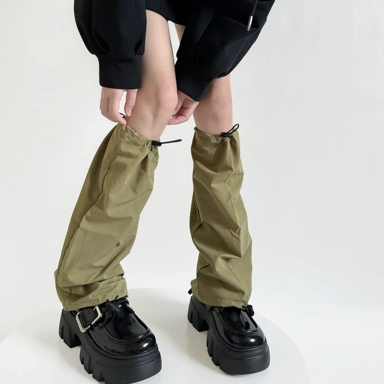 New Style Trends - Storm Mode Y2k Drawstring Leg Warmers - Outfit Ideas