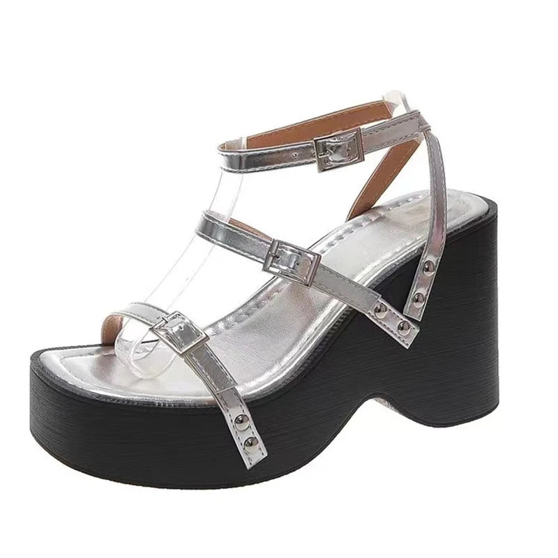 New Style Trends - Strapped Eclipse Platform Aesthetic Sandals - Outfit Ideas