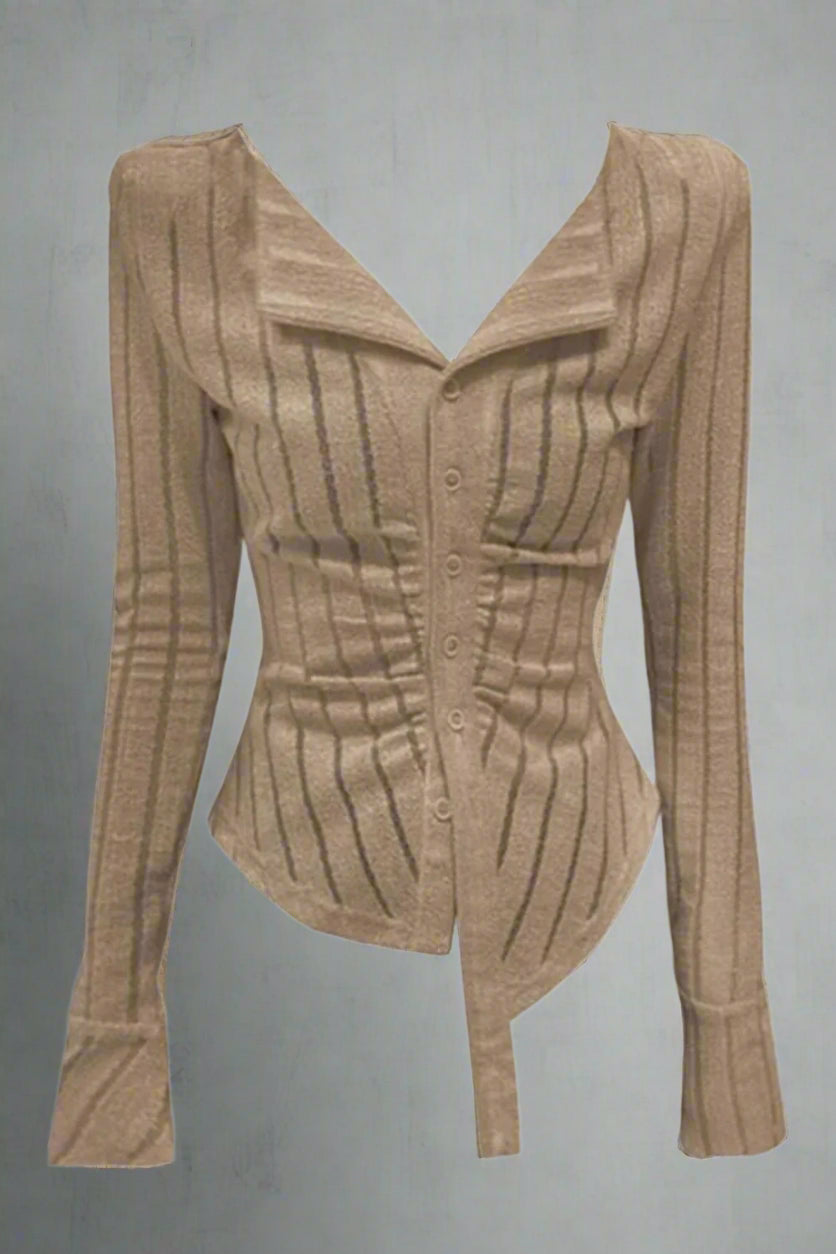 New Style Trends - Striped Bodycon Cardigan Top - Outfit Ideas
