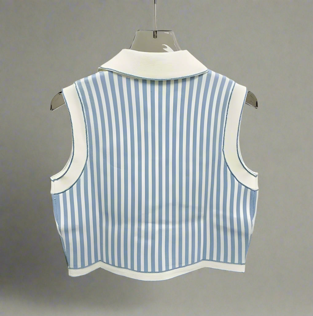 New Style Trends - Striped Retro Knit Polo Top - Outfit Ideas