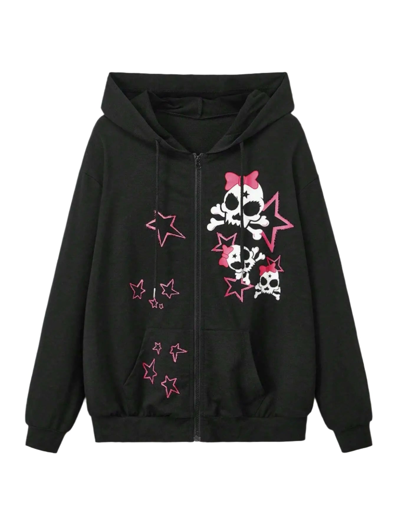 New Style Trends - Sweet Skull Star Emo Hoodie - Outfit Ideas