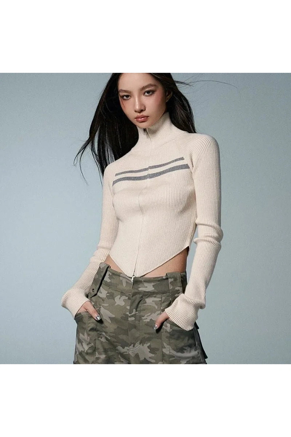 New Style Trends - Urban Edgy Y2k Cropped Knit Cardigan - Outfit Ideas