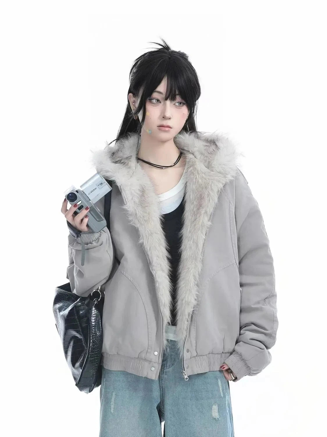 New Style Trends - Urban Frost Fur Y2k Jacket - Outfit Ideas