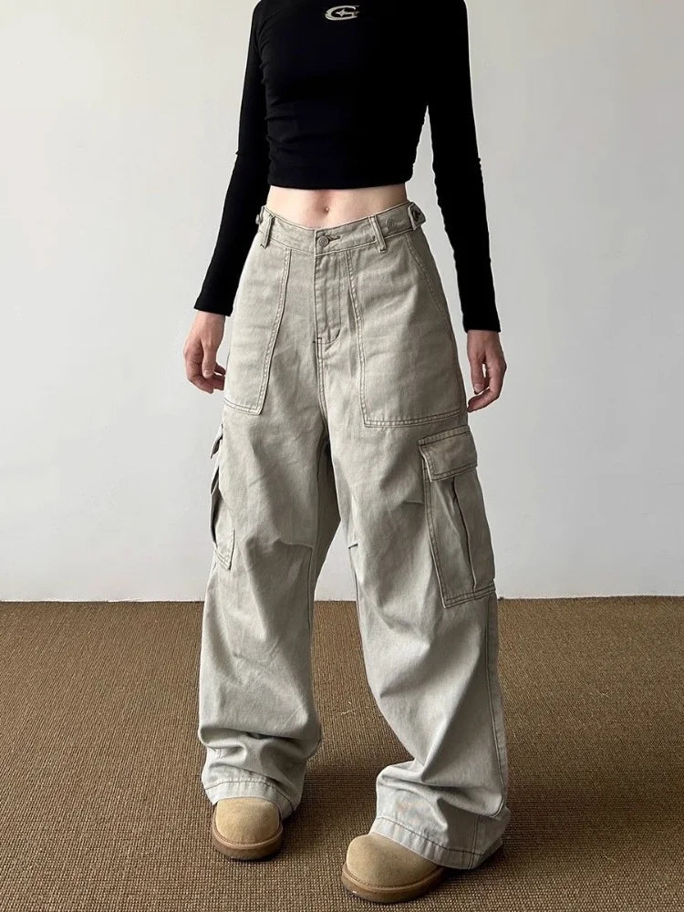New Style Trends - Urban Utility Y2k Wide-Leg Cargo Pants - Outfit Ideas