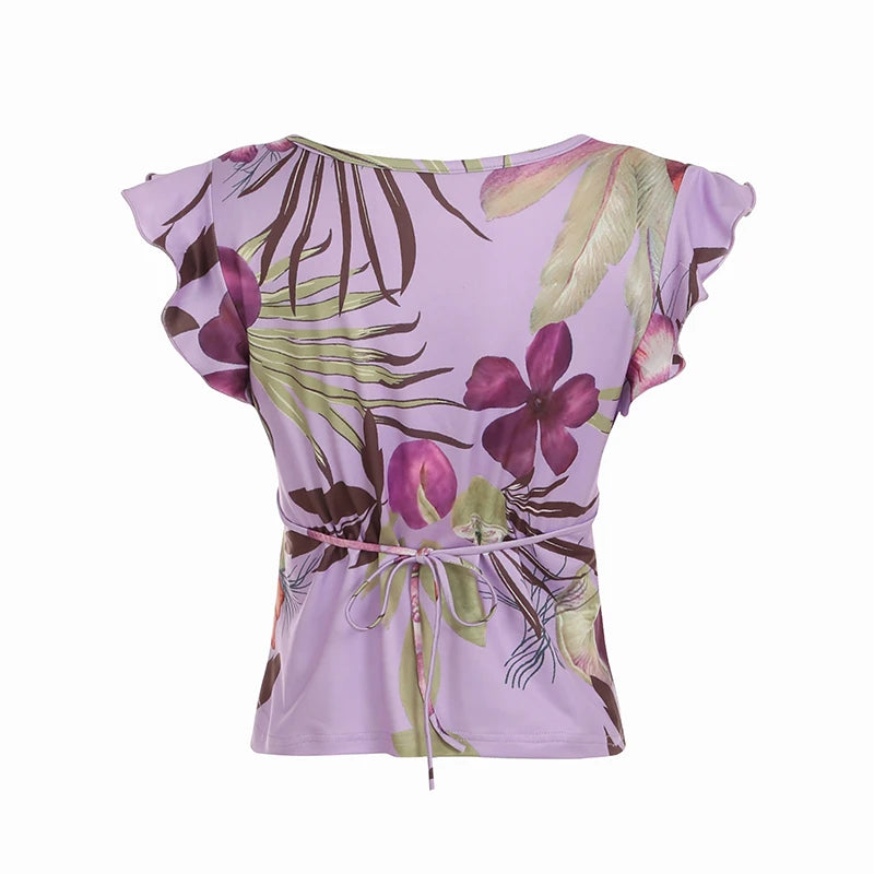 New Style Trends - Violet Heat Floral Coquette Top - Outfit Ideas