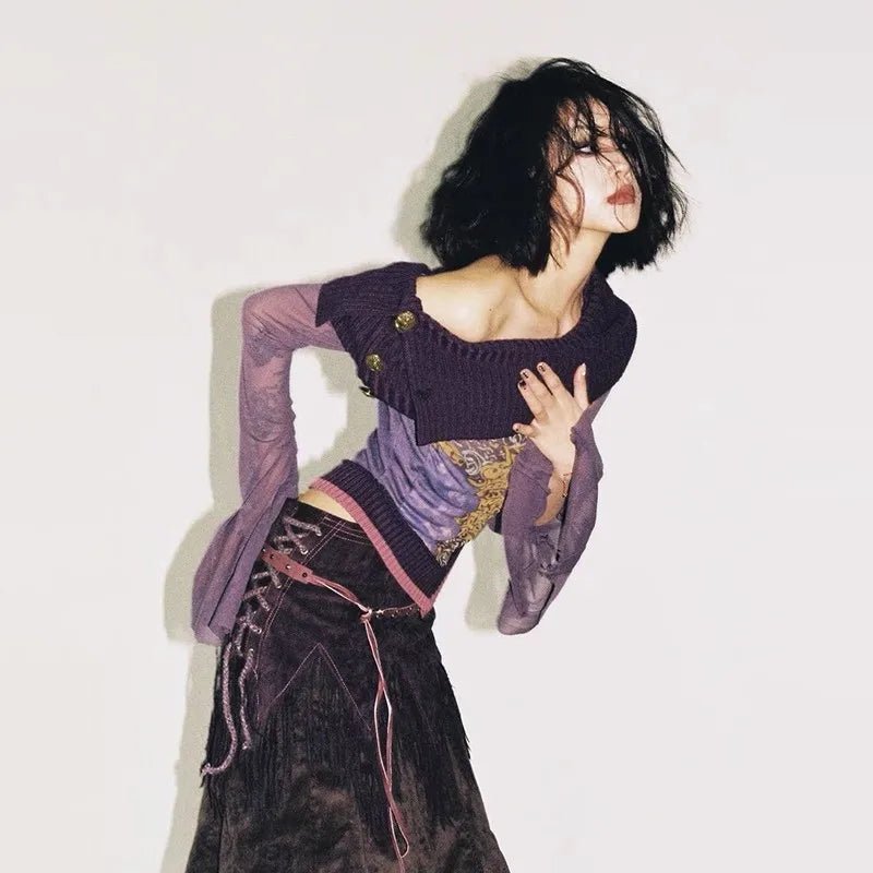 New Style Trends - Violet Witch Velvet Alt Top - Outfit Ideas