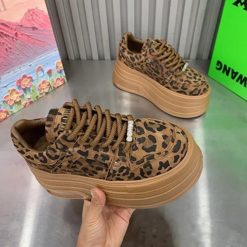 New Style Trends - Wild Instinct Aesthetic Leopard Platform Sneakers - Outfit Ideas