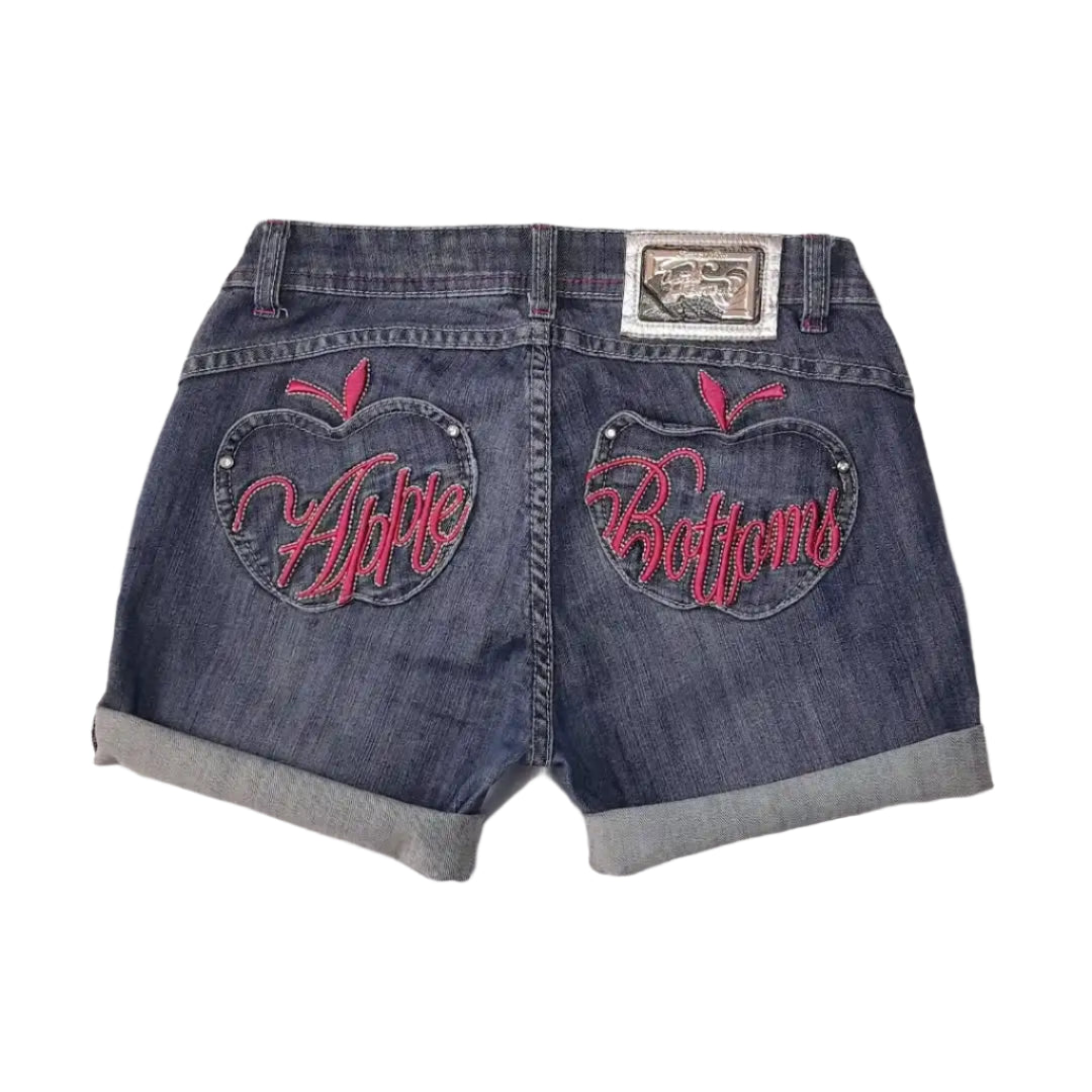 New Style Trends - Y2k Apple Pop Embroidered Shorts - Outfit Ideas