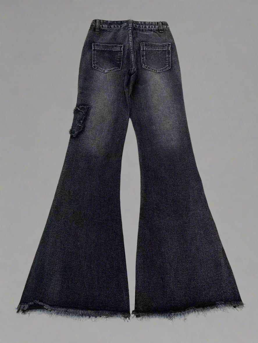 New Style Trends - Y2k Dark Butterfly Flare Jeans - Outfit Ideas