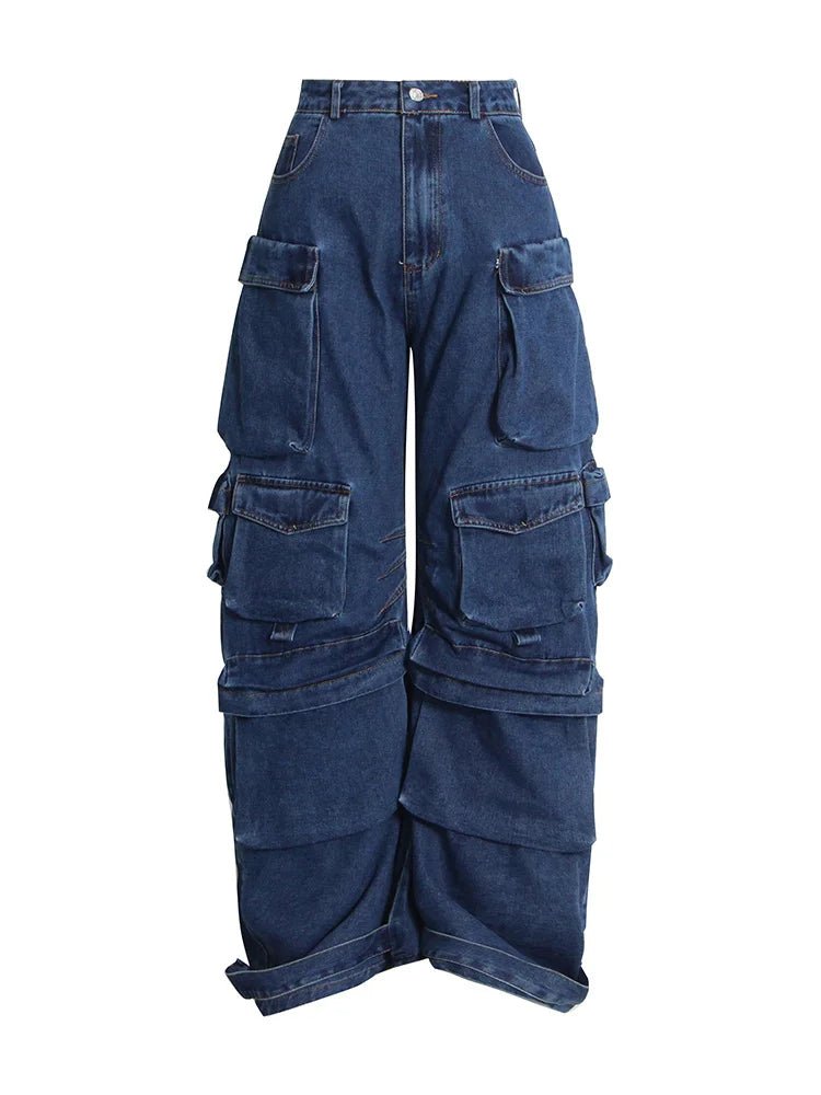 New Style Trends - Y2k Deep Sea Cargo Denim Pants - Outfit Ideas