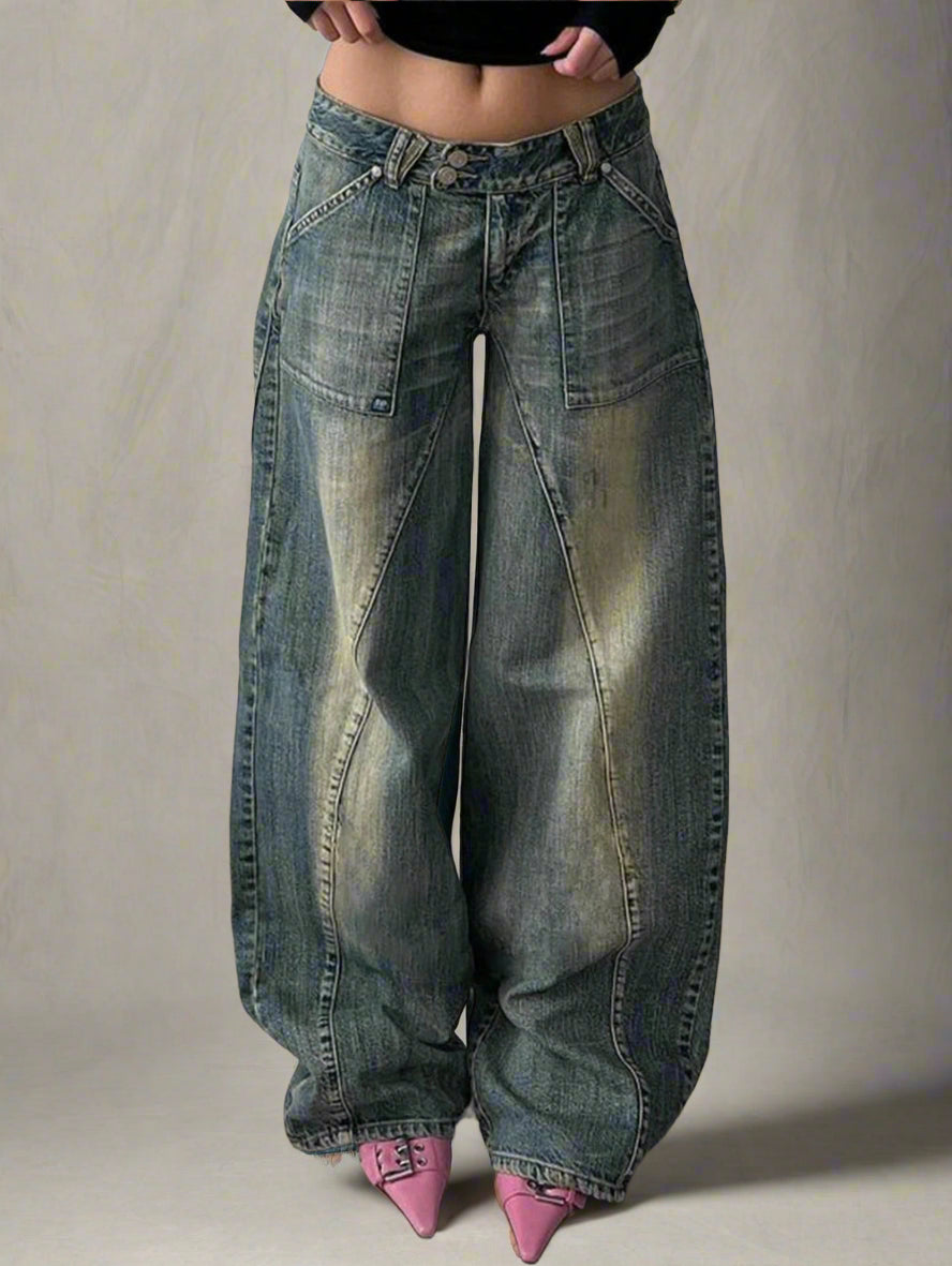 New Style Trends - Y2k Fall Retro Washed Baggy Jeans - Outfit Ideas