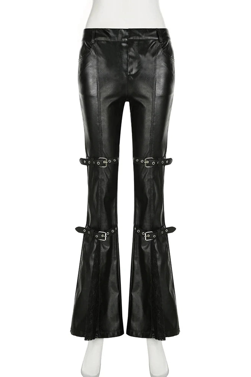 New Style Trends - Y2k Gothic Buckle Flare Pants - Outfit Ideas
