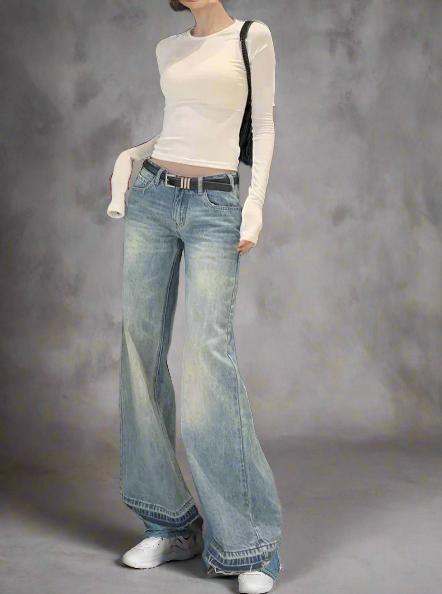 New Style Trends - Y2k High-Waisted Wide-Leg Jeans - Outfit Ideas