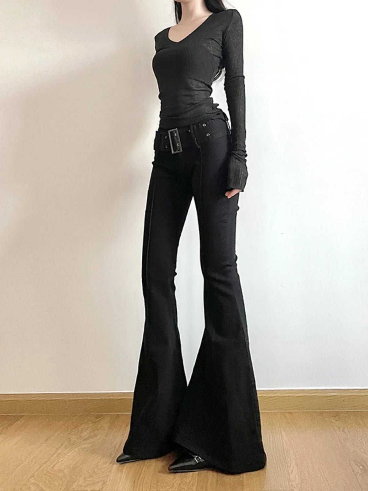 New Style Trends - Y2k Midnight Sculpt Flare Pants - Outfit Ideas