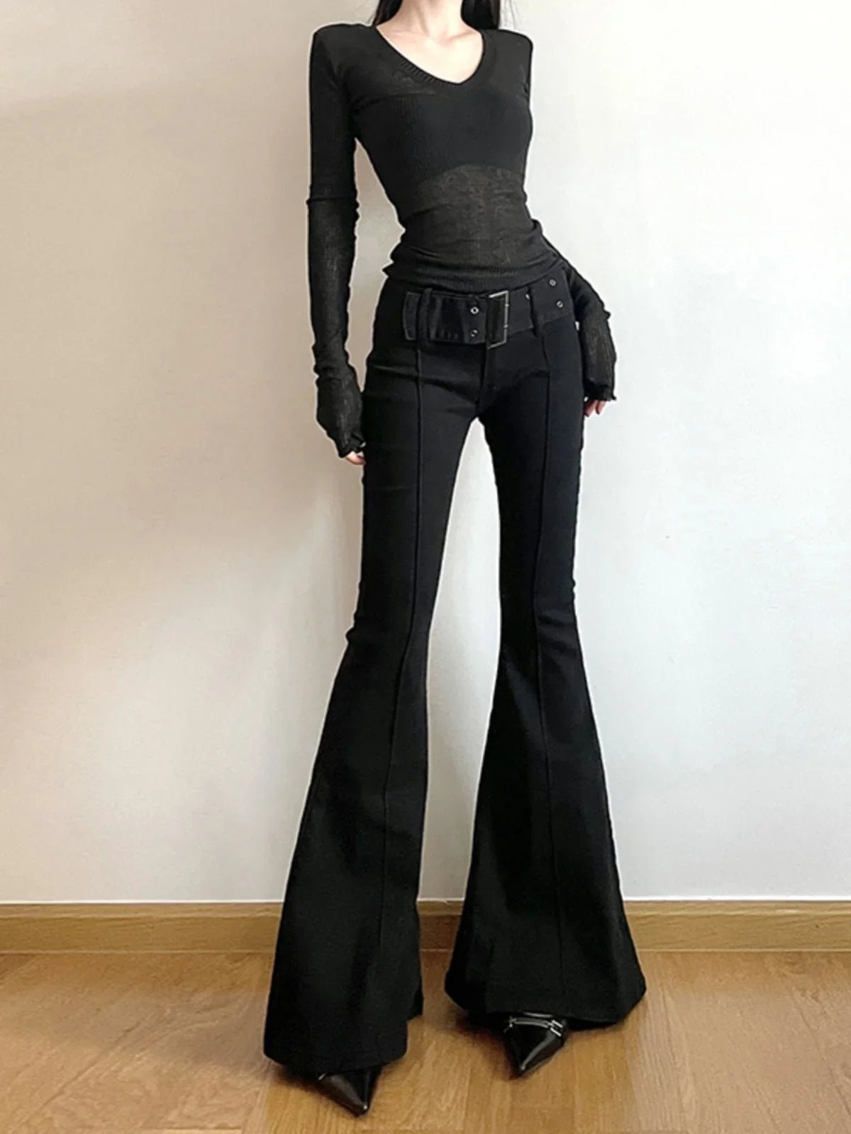 New Style Trends - Y2k Midnight Sculpt Flare Pants - Outfit Ideas