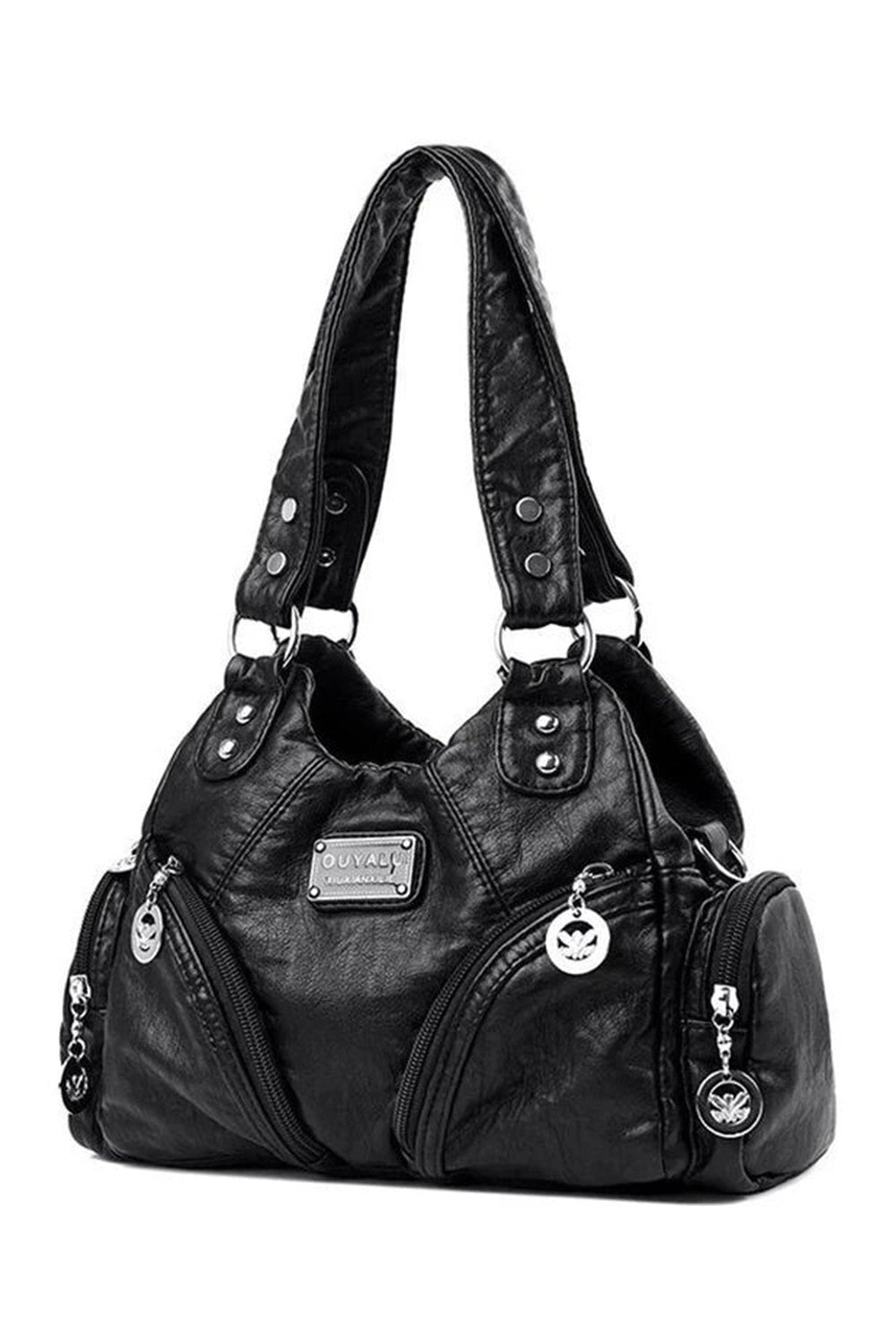 New Style Trends - Y2k Midnight Zipper Accent Shoulder Bag - Outfit Ideas
