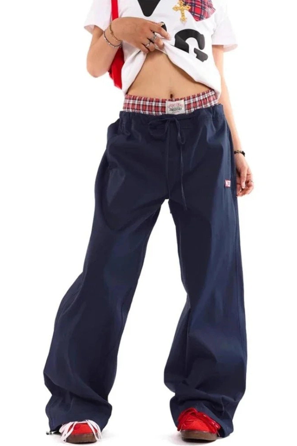 New Style Trends - Y2k Navy Baggy Streetwear Pants - Outfit Ideas