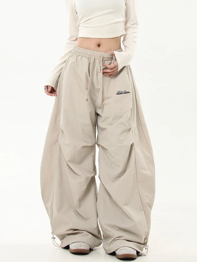 New Style Trends - Y2k Neutral Oversized Parachute Pants - Outfit Ideas