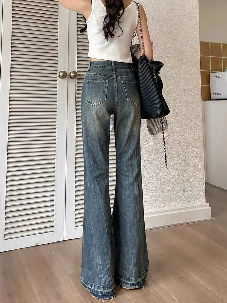 New Style Trends - Y2k Retro Flare Denim Jeans - Outfit Ideas