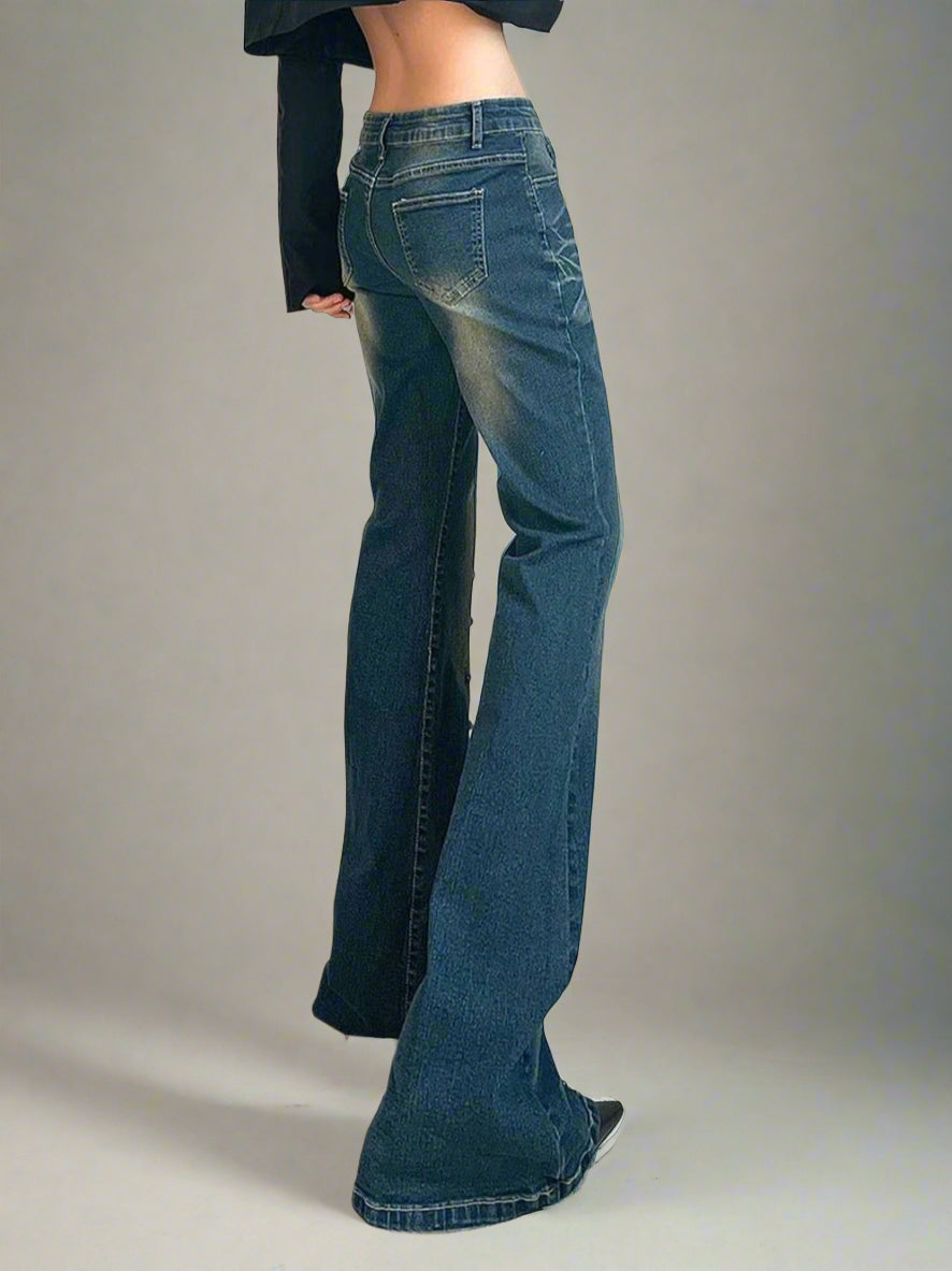 New Style Trends - Y2k Retro Studded Midnight Flare Jeans - Outfit Ideas