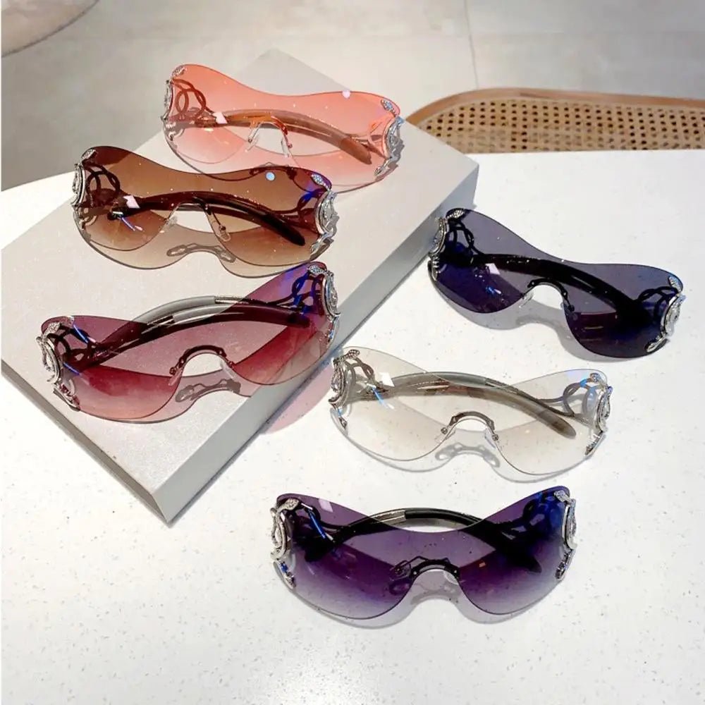 New Style Trends - Y2k Serpent Luxe Shield Sunglasses - Outfit Ideas