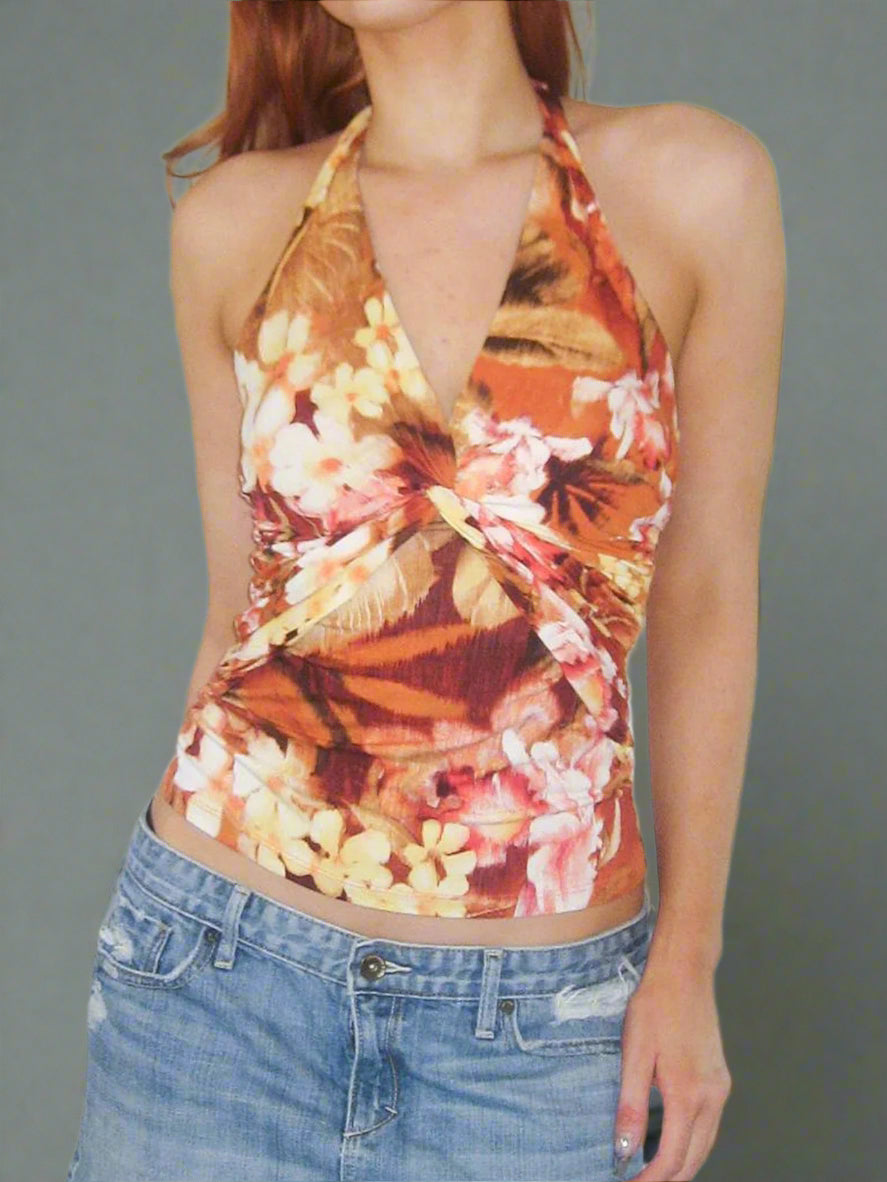 New Style Trends - Y2K Sunset Bloom Top - Outfit Ideas