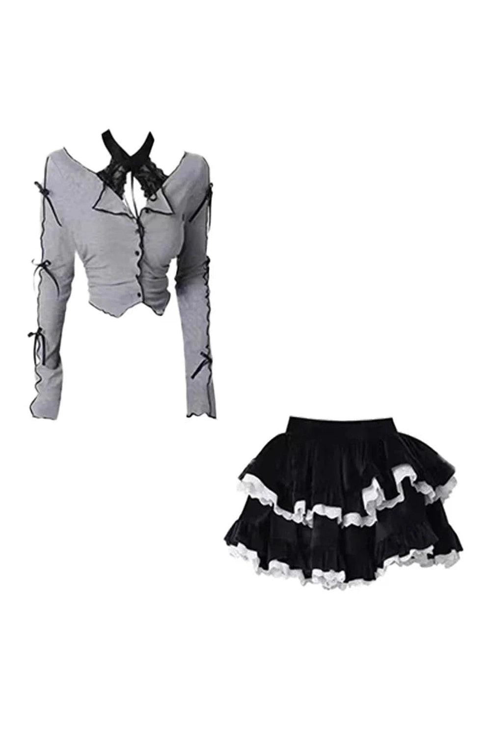 New Style Trends - Y2k Top + Skirt Two-Piece Outfit Set - Outfit Ideas